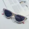 Gafas de Sol Europeas y Americanas Transfronterizas Incrustadas de Diamantes Ojo de Gato Moda Femenina Lujo Ligero Gafas para Fiesta de Fiesta Gafas de Sol de Verano