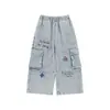 Conjunto de Mezclilla para Niños Wulibu 2026 Primavera y Otoño Nuevo Camisa con Estampado de Grafiti Pantalones Casuales Rectos Sueltos
