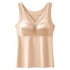 Nuevo Chaleco Satinado Cálido y Hermoso con Aloe Vera Nutritivo para la Piel para Mujer, Sin Sujetador, con Almohadillas en el Pecho y Push-Up, Ropa Interior Seamless