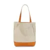 Bolsa de Ombro Original em Lona com Couro Genuíno, Nova Bolsa de Mão Feminina Estilo Verão Coreano, Bolsa Tote de Grande Capacidade