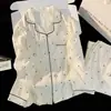 /Establecer PrecioAlgodón Nube Pijama Estilo Dulce Femenino Pijama de Otoño Manga Larga Pantalón Largo Ropa de Casa