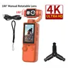 Câmera Esportiva Portátil para Exterior Q8 com Autofoco, Gravação de Conferência, Câmera de Bolso Portátil, Câmera de Bolso com Gimbal