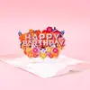 Nueva Tarjeta de Felicitación Creativa de Caja de Cumpleaños 3D con Tallado en Papel, Se Pueden Añadir Mensajes de Felicitación, Logo, Esencial para Regalar, Diario Hecho a Mano con Calado