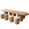 Mobiliario para áreas de mezzanine en oficinas de ventas, centros de educación temprana de jardín de infantes, juegos de mesa y sillas de madera maciza para niños, y mesas para manualidades