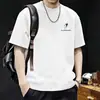 Camiseta Masculina de Manga Curta Transfronteiriça, Novo Estilo Verão 2026, Blusa Solta, Camiseta Masculina de Manga Curta Estilo Retro Americano Tendência