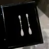 Pendientes de Borla con Gotas de Agua Brillantes Mismo Estilo de Zhao Lusi, Pendientes Mismo Estilo de Xu Yan, Pendientes de Alta Gama y Elegantes