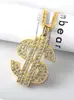 Collar de dólar europeo y americano colgante de dólar con diamante marca de moda europea y americana hip-hop collar de aleación de dólar