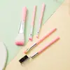 Set de 5 Brochas de Maquillaje con Estuche de PVC, Brocha para Rubor, Brocha para Sombras de Ojos, Herramientas de Belleza, Set de Brochas de Maquillaje Portátil