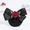 Tocado profesional flor femenino recogido accesorios para el cabello azafata enfermera tela lazo redecilla para el cabello trabajo pasador redecilla bolsillo tocado clip