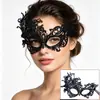 Accesorios de Halloween Fénix Encaje Colorido Estampado en Oro Máscara Fiesta de Disfraces Media Cara Máscara para Ojos de Adulto