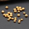 Prata esterlina banho de ouro banho ouro 24k conta redonda acessórios contas método antigo DIY material de contas feito à mão joia 3 4 5mm
