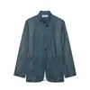 Blazer de Rayas con Cuello Alto Estilo Europeo y Americano Transfronterizo 2026 Nueva Moda 7179241 Pantalones de Pierna Ancha 7290241