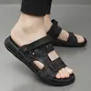 Sandalias para Hombre 2026 Verano Nueva Moda Antideslizantes Suela Suave Sandalias sin Cierre para Papá Doble Uso Chanclas de Playa