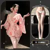 Encantadora Belleza Dulce Japonesa Sakura Tentación Sensual Kimono con Cordones Interés Coqueto Interés Divertido Lencería Pura Lencería de Deseo