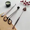 Herramienta para Vela de Aromaterapia Bronce Rojo Juego de 4 Piezas Mecha Portamechas Cortador de Velas Tapa Apagavelas Gancho de Campana Bandeja