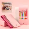Set de pinzas de colores para pestañas al por mayor, Estuche de cuero para rizador de pestañas, Set de pinzas para extensión de pestañas, Herramientas de belleza portátiles