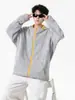 Sudadera con Capucha y Cremallera Estilo Americano Pequeña Fragancia Puntadas de Color Contrastante Espiga Sudadera con Cardigan para Hombre Otoño Pesada Chaqueta Deportiva