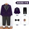 Traje para niños Estilo británico Traje de anfitrión para niños de un año Traje de actuación para piano Vestido floral Chaqueta de traje de terciopelo occidental
