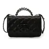 Bolsa de Ombro Feminina Nova Moda 2026 Corrente com Padrão de Diamante Transfronteiriça Estilo Chanel, Bolsa Quadrada Pequena Transversal com Laço Versão Coreana