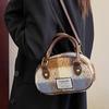 Bolsa de Lã para Mulheres, Versátil para Outono e Inverno 2026 Nova Moda Design de Nicho Bolsa Transversal com Toque de Luxo, Pequena Bolsa de Mão Redonda