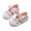 Zapatos de bebé niña con lazo floral, zapatos de princesa con velcro, suela suave, transpirables, zapatos de interior, zapatos de lona para niños
