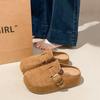 Meias-Chinelos Fechados de Plataforma com Solado Grosso Estilo Birkenstock para Mulheres, Novos Sandálios Slip-On Primavera/Verão 2025, Sapatos Birkenstock