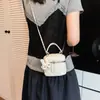 2026 Nuevo Bolso de Mano de Hombro Cruzado de Moda con Bordado de Caja, Gran Capacidad, Elegante con Patrón de Diamantes y Cadena para Mujeres