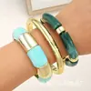 Accesorio transfronterizo de gran venta, producto nuevo: brazalete abierto de forma de ola irregular para mujer, conjunto de tres piezas personalizado y de moda de joyería para mujer