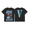 Camiseta de Manga Corta Meichao High Street Industria Pesada con Estampado de Letras, Diseño Conjunto VLONE FOG, Serpiente y Margarita