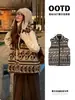 Chaleco de forro polar Fair Isle para mujer, nuevo estilo invierno 2026, chaleco de lana de cordero, chaqueta sin mangas vintage