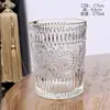 Vaso de Vidrio Vintage con Borde Dorado de Girasol y Diseño en Relieve, Taza de Café para el Hogar, Vaso Popular de Alto Valor para Jugo, Al por Mayor