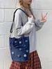 Bolso Cubo de Mezclilla, Moda Casual Estilo Ins, Bolso de Mano Femenino, Bolso Cruzado Versátil Artístico para Hombro