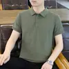 Camisa Polo de Algodão Fino 210g Cor Sólida para Homens, Manga Curta, Polo para Casais, Casual de Negócios Manga Curta, Compra em Grupo