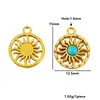 Colgante de Sol de Acero Inoxidable Transfronterizo Chapado al Vacío en Oro de 18K Accesorios de Joyería para Pulsera Collar Pendiente Venta al por Mayor
