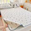 Conjunto de Três Peças Fresco e Simples para Todas as Estações, Capa de Cama e Fronha 100% Algodão, Lençol de Algodão Puro para Tatami, Capa Acolchoada Espessa para Cama Kang