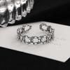 Anillo retorcido de plata tailandesa S925 vintage envejecido para mujer, simple, con personalidad, cadena de viento frío, anillo para el dedo índice con grietas, joyería
