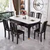 Nueva Mesa de Piedra Sinterizada China Tamaño para Apartamentos Pequeños y Grandes Mesa de Comedor Cuadrada y Redonda de Madera Maciza Doble Uso y Combinación de Sillas Mesa Plegable Extensible Mesa de Comedor