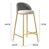 Taburete de Barra de Lujo Ligero Moderno Minimalista para el Hogar Taburete Alto Silla con Respaldo para Recepción de Celebridades de Internet Taburete de Barra de Moda
