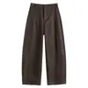 Pantalones de traje de pierna ancha de cintura alta estilo 'old money' simples para mujer, nueva colección otoño 2026, pantalones casuales curvos holgados y modernos