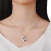 Zhenrong Joom Amazon Wish New Bow Heart Colgante Collar de amatista con incrustaciones de moda europea y americana