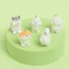 Colgante de Perrito Estéreo Lindo con Terciopelo de Resina para Funda de Teléfono Móvil, Bolso, Llavero DIY, Accesorios de Colgante Decorativo para Joyería