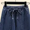 Foto Real de Jeans Cropped de Cintura Alta com Barra Larga Estilo Chic Coreano para Mulheres, Calça Reta Vintage de Cintura Alta