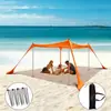 Toldo de Praia Lycra Transfronteiriço Proteção Solar Externa e Frescor Lycra Elástico em Quatro Lados Tenda Toldo para Acampamento à Beira-Mar