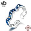 Ivor Original Azul Estrelado Anel de Prata Esterlina S925 Estrela Anel de Abertura de Ouro Galvanizado Jóias de Moda Transfronteiriças