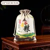 Bolsas de Lona con Cordón al por Mayor en Stock, Bolsas de Lona para Almacenamiento de Arroz y Harina, Bolsas Grandes de Doble Cordón
