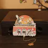 Atracción Turística Puerta Xuanwu de Nanjing Abanico Metálico Marcapáginas Cultural y Creativo Estilo Chino Clásico Regalo Souvenir Souvenir