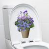 M-172 Exportación Más Vendido Flor Morada en Maceta Pegatinas para Inodoro Baño Inodoro Decoración del Hogar Pegatinas de Pared Venta al Por Mayor