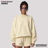Sudadera de chica dopamine transfronteriza con cuello semi-alto, forro polar, forro polar americano de 350G, sudadera de cuello redondo para mujer