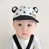 Nuevo sombrero infantil de primavera 2024 oso de dibujos animados gorra de bebé lunares de bebé sombrero de sol de borde suave