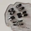 Pinza para el Cabello con Flor de Lazo de Puntos, Pinza Exquisita de Alta Gama para Mechones Laterales y Flequillo, Accesorio para el Cabello de Pinza Recta